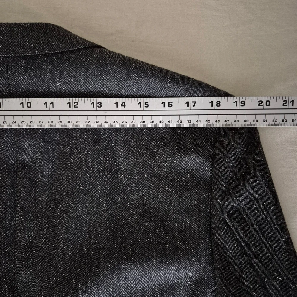 Rudolf Valentina Vitale Barberis Canonico Wool Silk Herringbone Blazer 42R Gray